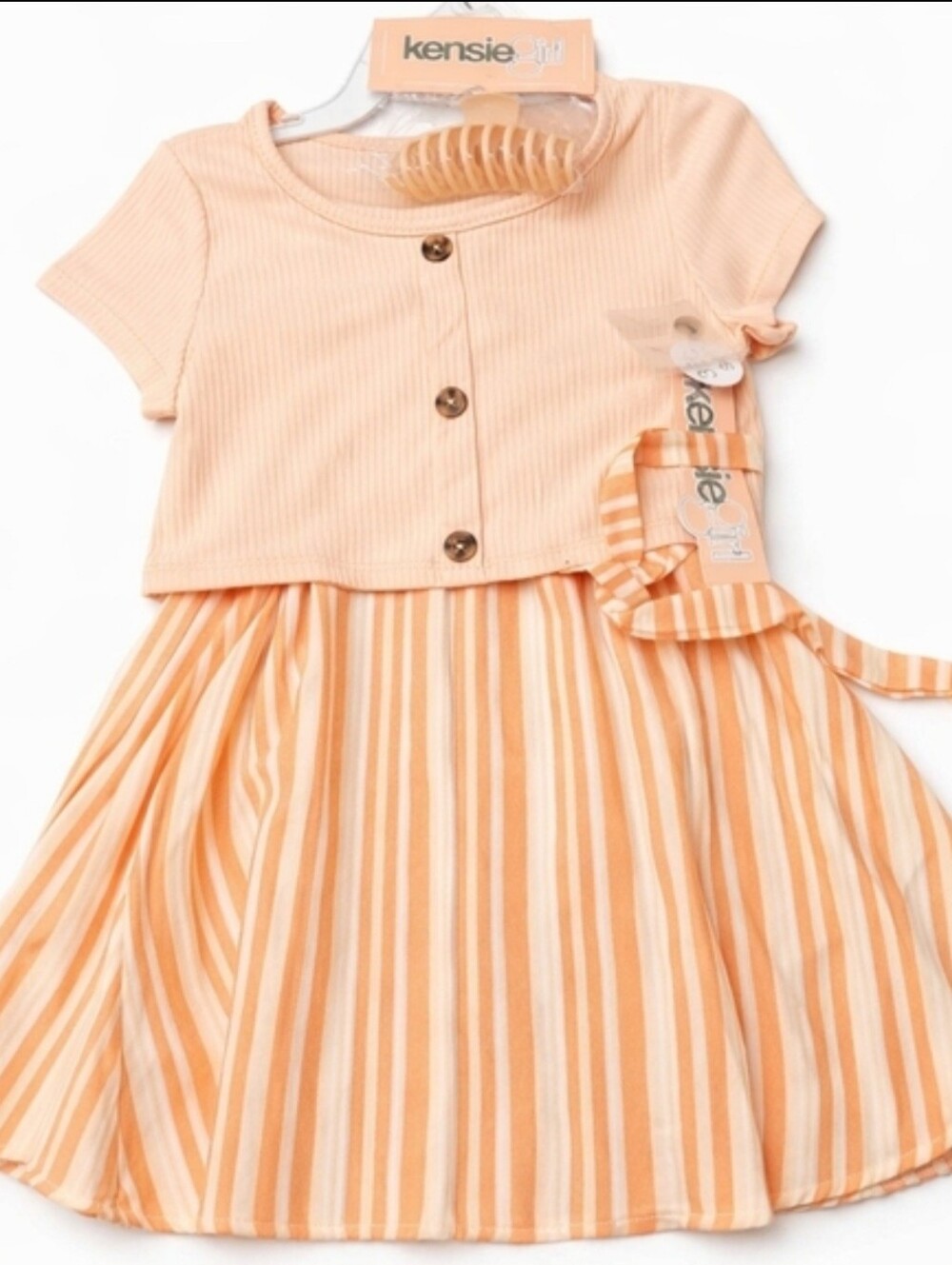 NWT Kensie Girl 3-Piece Skirt Set Size 14 Peach & Orange Spring Coquette Girl